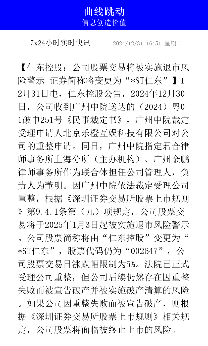 *ST太和披露异动公告 控制权变更存不确定性